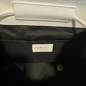 Versace White and Gold Quilted Backpack with Emblem Versace | Bags | Versace White And Gold Quilted Backpack  main image 4